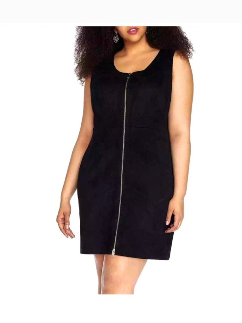 REBEL WILSON X ANGELS NWT Faux Suede Sleeveless Zipper Sheath Dress Size 14W